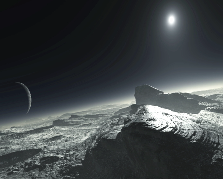 artist's impression of surface of Pluto