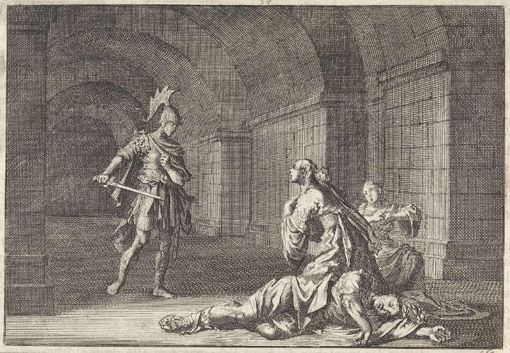 Engraving of Caligula's assassination
